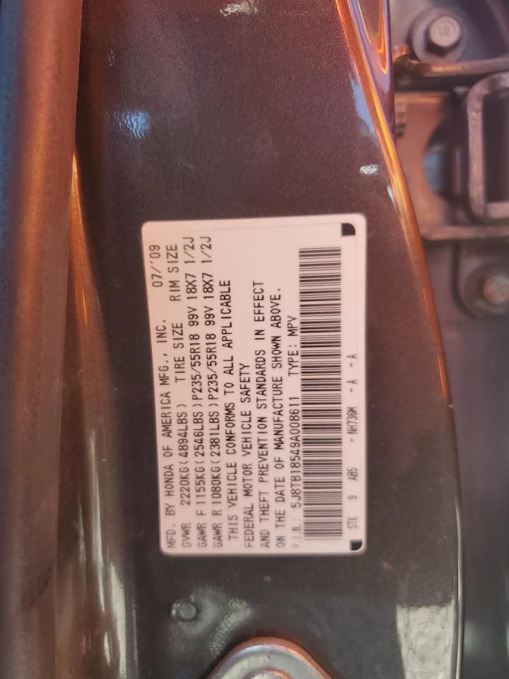 2009 Acura Rdx Technology VIN: 5J8TB18549A008611 Lot: 68952715