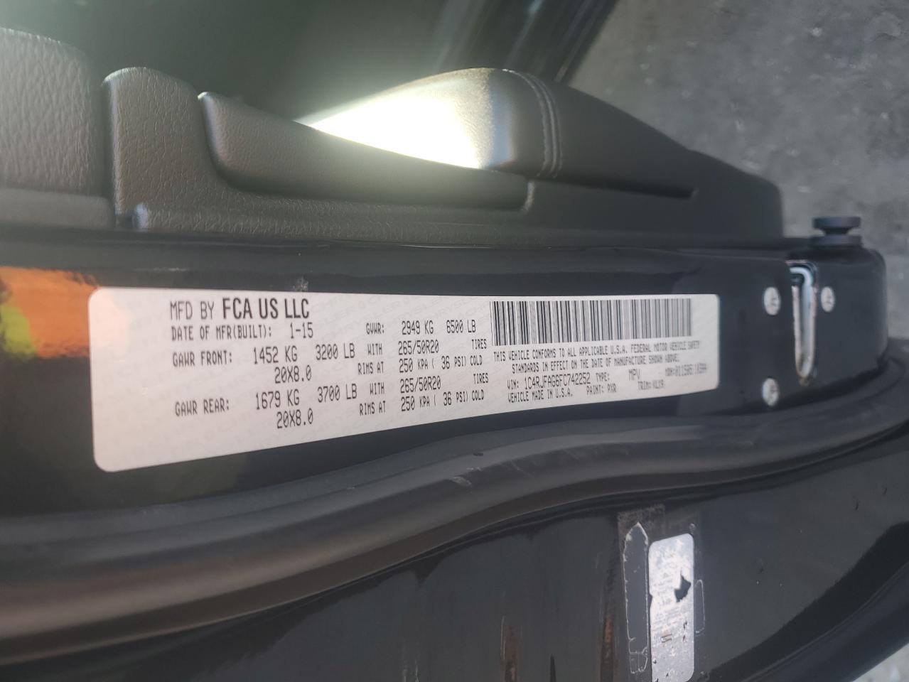 1C4RJFAG6FC742252 2015 Jeep Grand Cherokee Laredo