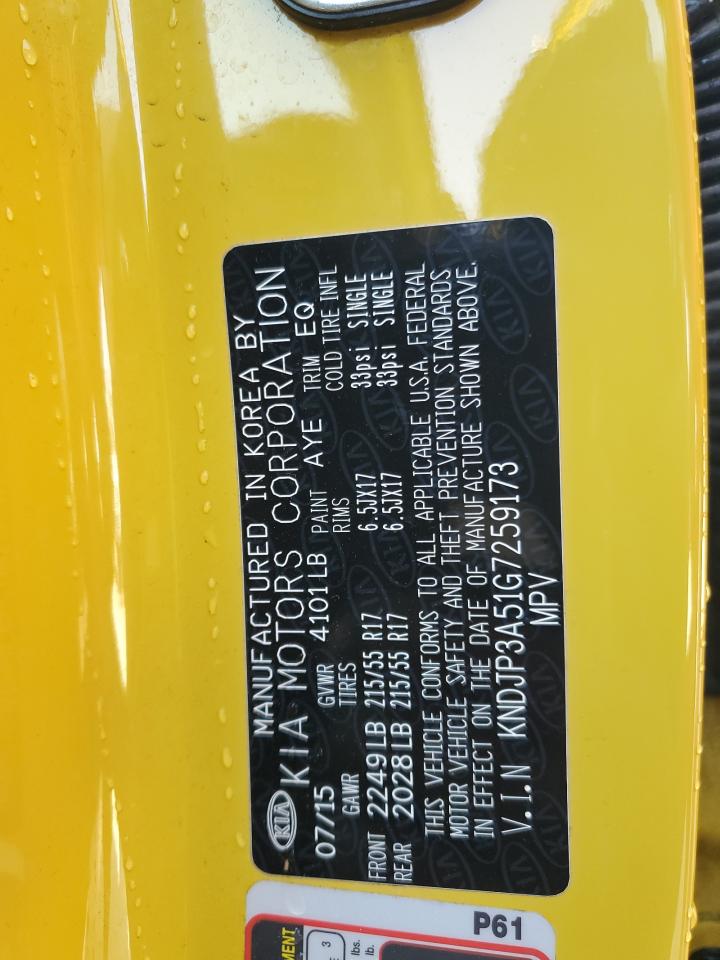 2016 Kia Soul + VIN: KNDJP3A51G7259173 Lot: 69192735