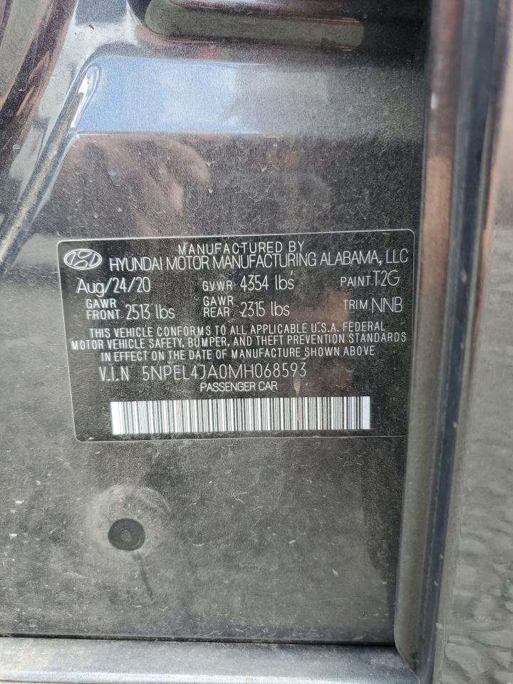 2021 Hyundai Sonata Sel VIN: 5NPEL4JA0MH068593 Lot: 69274055