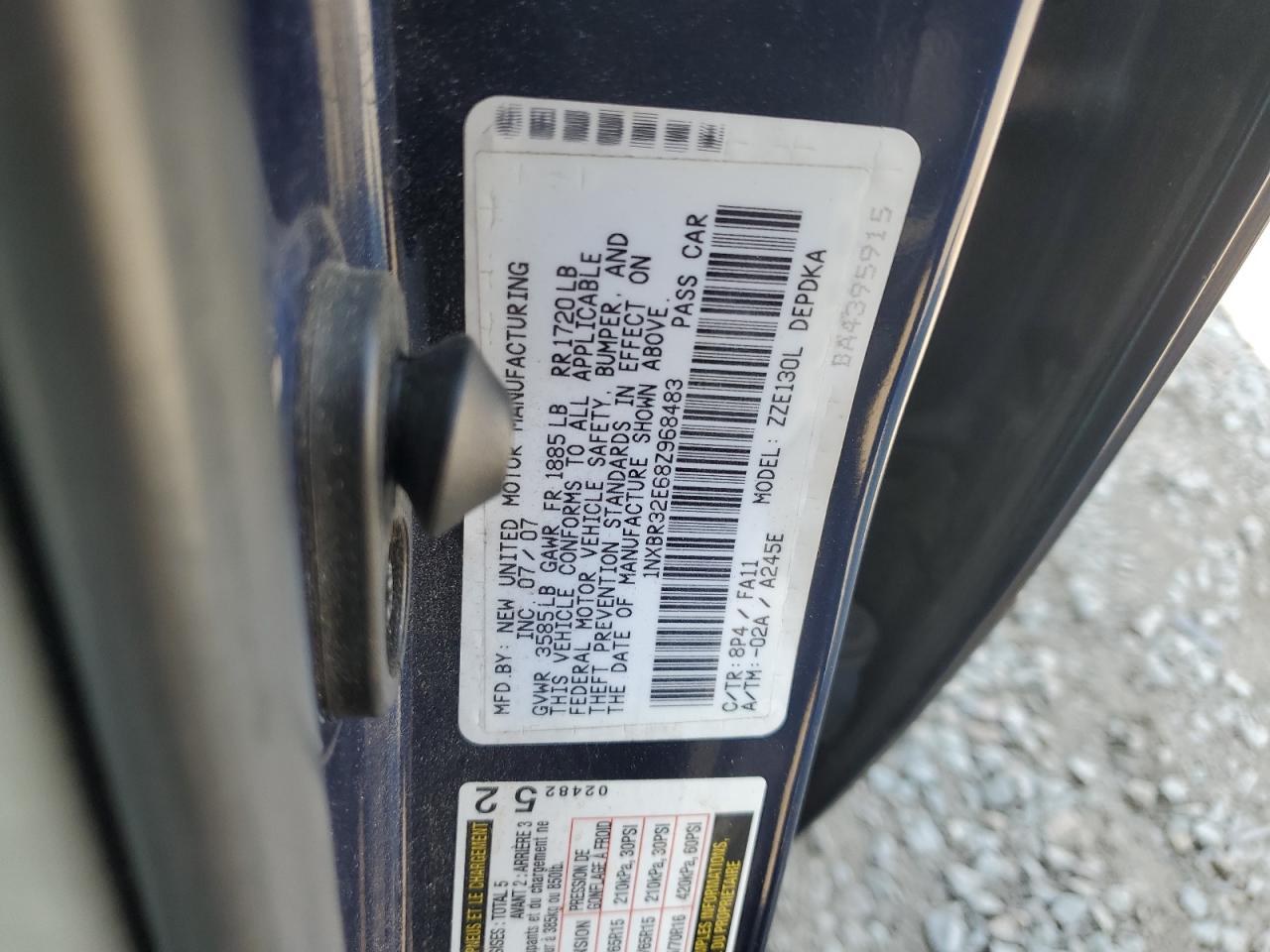 1NXBR32E68Z968483 2008 Toyota Corolla Ce