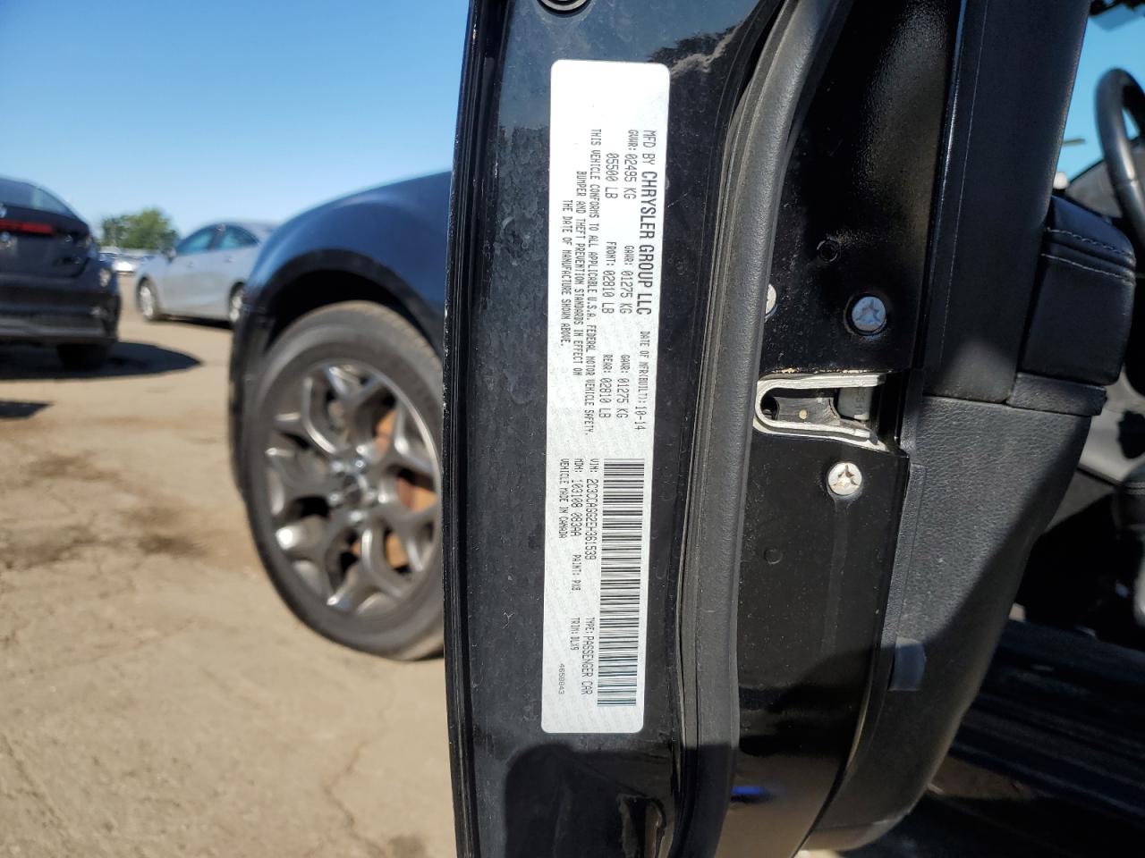 2014 Chrysler 300 S VIN: 2C3CCAGG2EH361539 Lot: 70336875