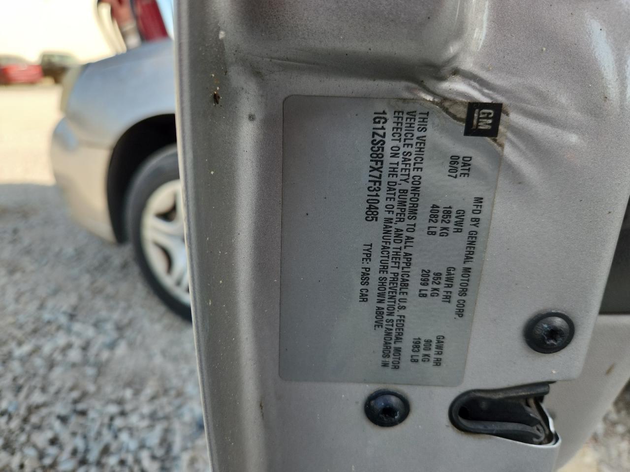 2007 Chevrolet Malibu Ls VIN: 1G1ZS58FX7F310485 Lot: 92431075