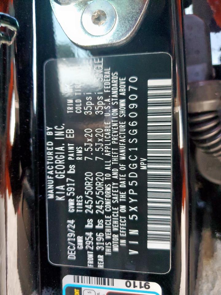 2025 Kia Telluride Sx VIN: 5XYP5DGC1SG609070 Lot: 70580615