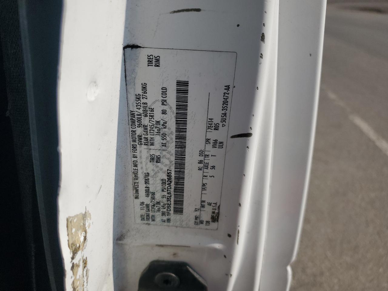 1FDSE35L67DA26857 2007 Ford Econoline E350 Super Duty Cutaway Van