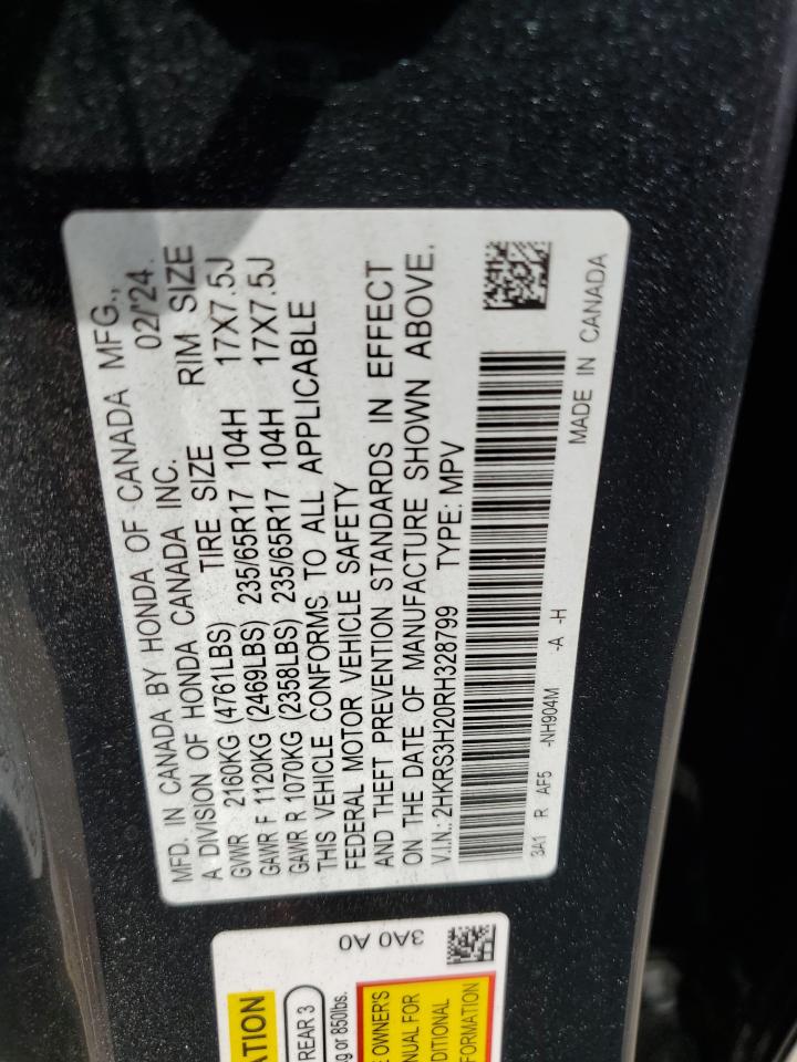 2024 Honda Cr-V Lx VIN: 2HKRS3H20RH328799 Lot: 70055595