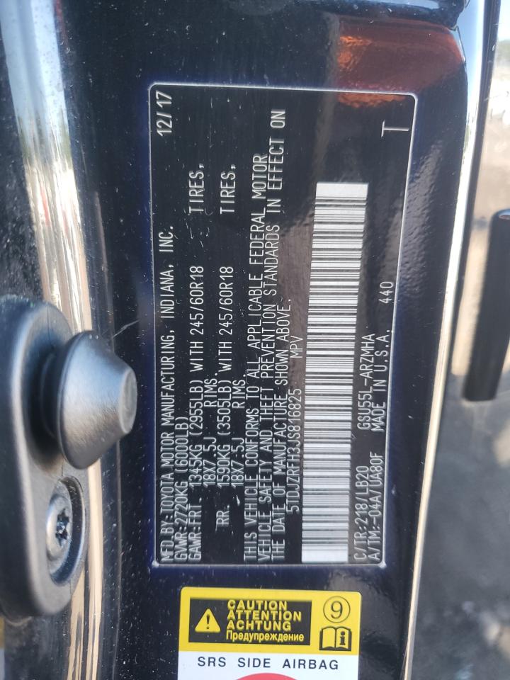 2018 Toyota Highlander Se VIN: 5TDJZRFH3JS816825 Lot: 69675245