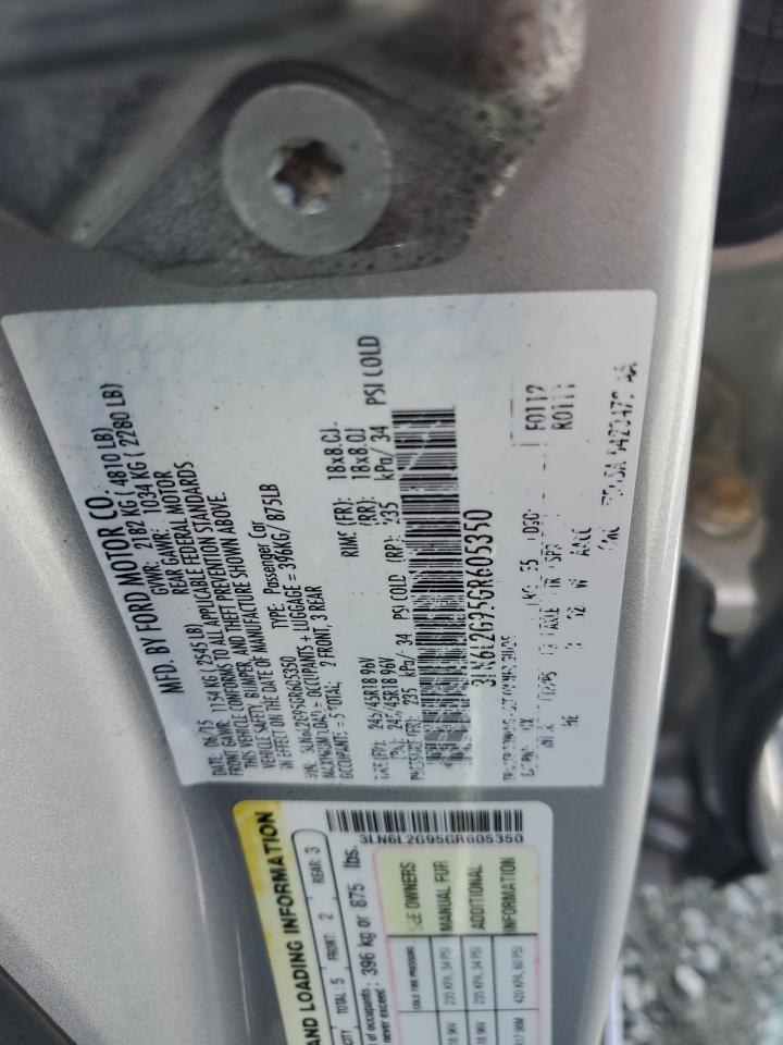 2016 Lincoln Mkz VIN: 3LN6L2G95GR605350 Lot: 68888445