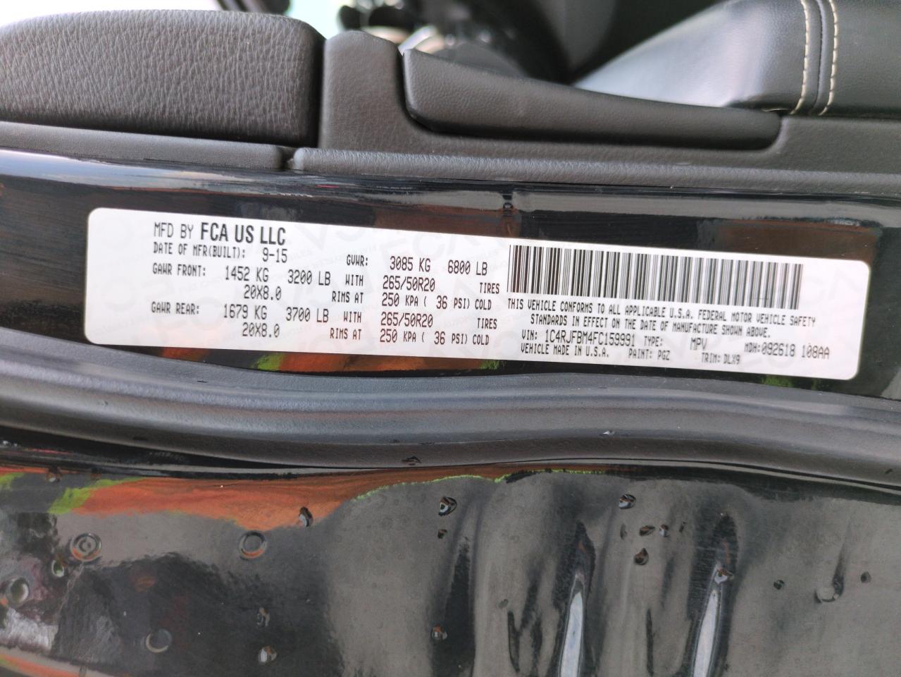 2015 Jeep Grand Cherokee Limited VIN: 1C4RJFBM4FC159991 Lot: 68551445