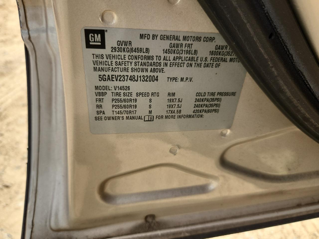 2008 Buick Enclave Cxl VIN: 5GAEV23748J132004 Lot: 69650645