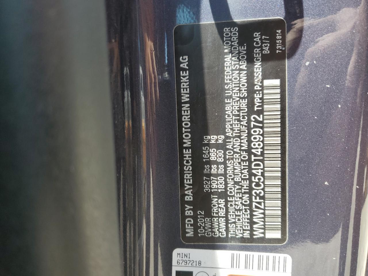 WMWZF3C54DT489972 2013 Mini Cooper Clubman