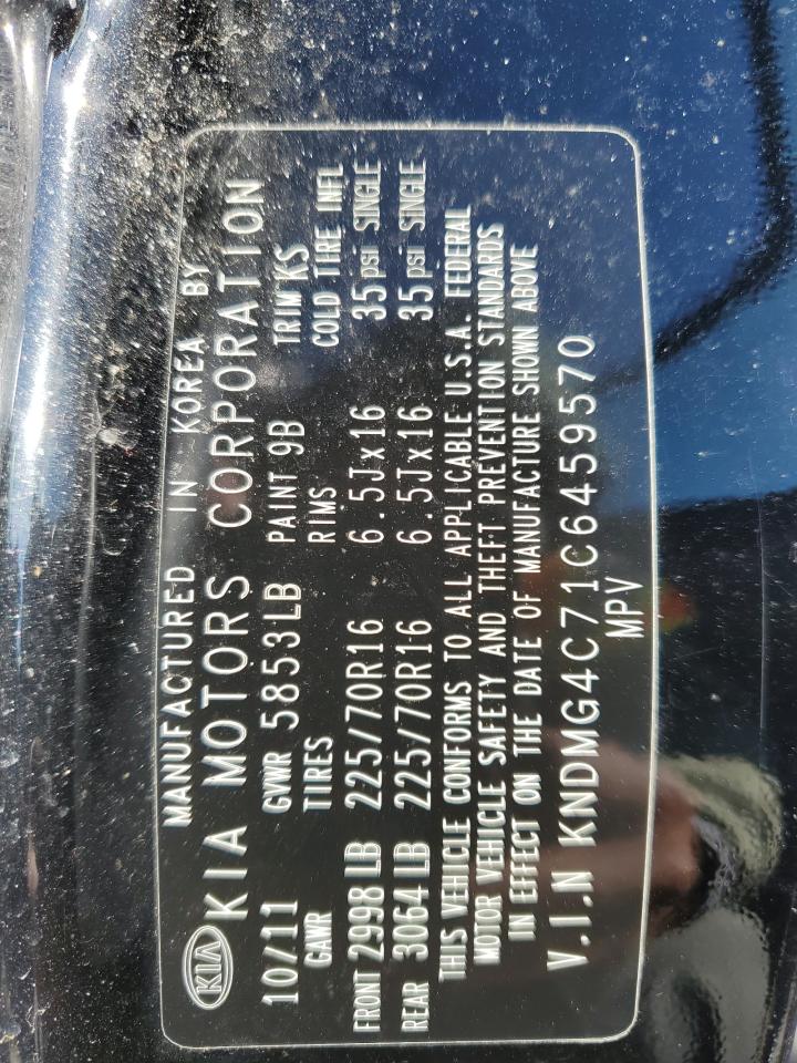 2012 Kia Sedona Lx VIN: KNDMG4C71C6459570 Lot: 70725265