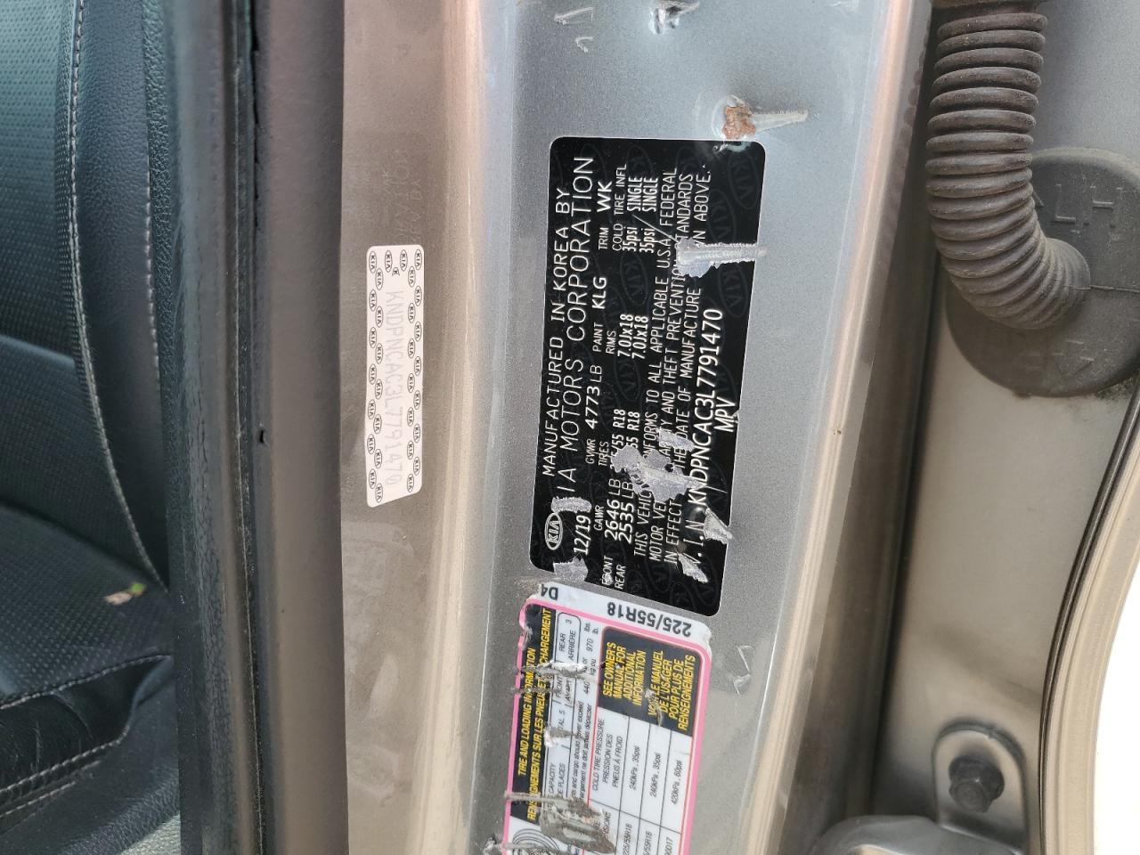 2020 Kia Sportage Ex VIN: KNDPNCAC3L7791470 Lot: 69992095