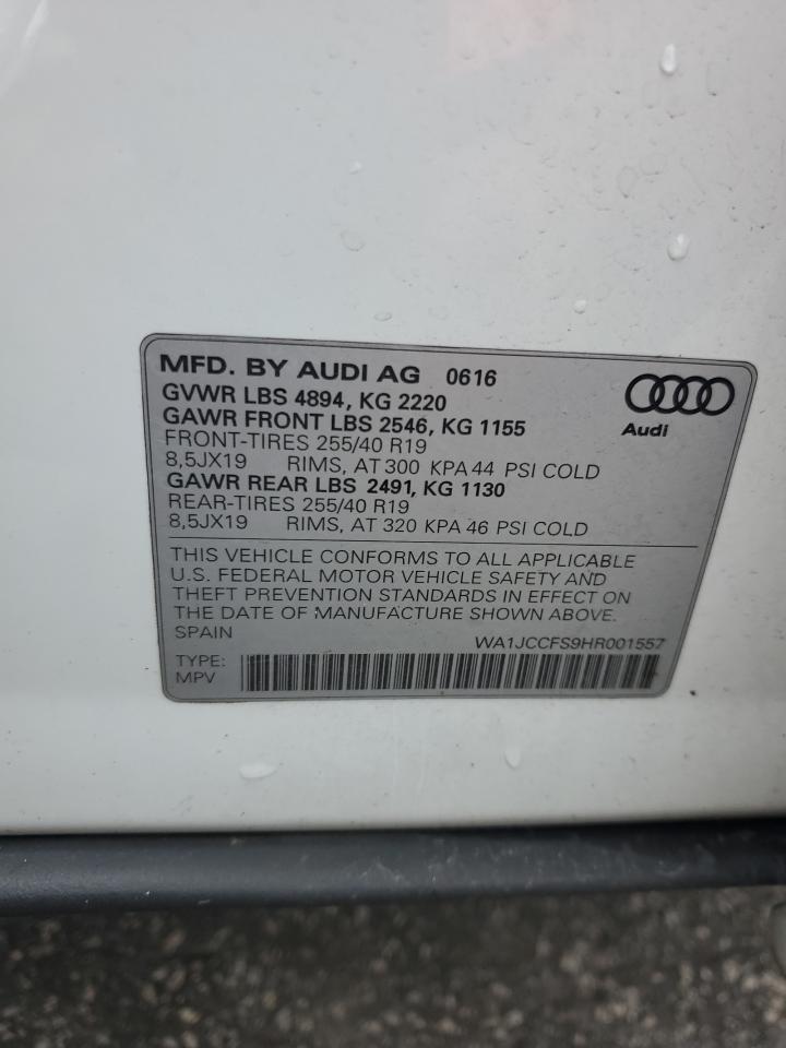 2017 Audi Q3 Premium Plus VIN: WA1JCCFS9HR001557 Lot: 68119745