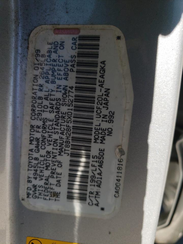 1999 Lexus Ls 400 VIN: JT8BH28F5X0152774 Lot: 69310415