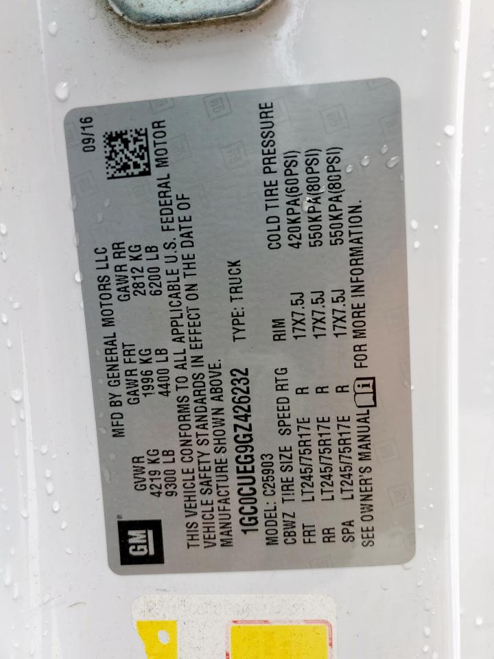 2016 Chevrolet Silverado C2500 Heavy Duty VIN: 1GC0CUEG9GZ426232 Lot: 70113645