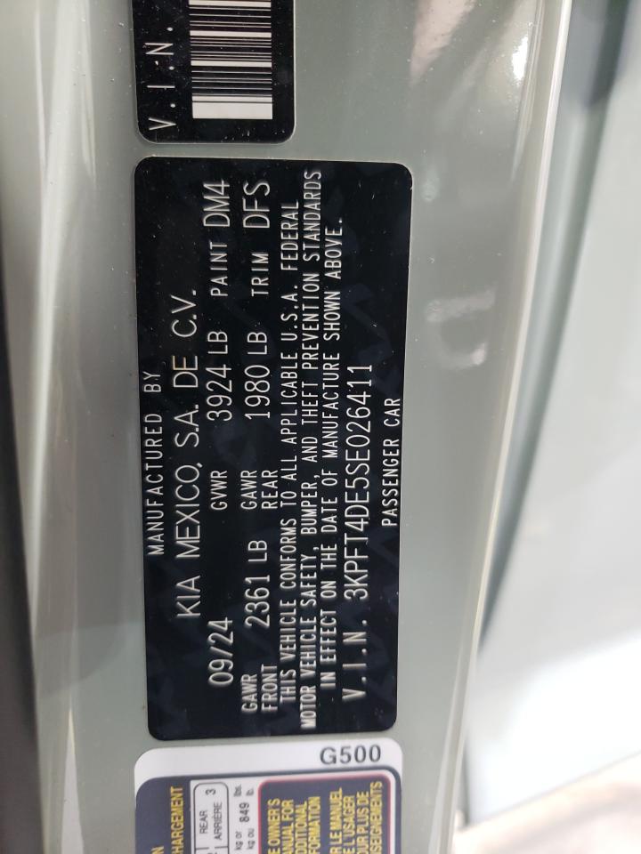 2025 Kia K4 Lx VIN: 3KPFT4DE5SE026411 Lot: 68880595