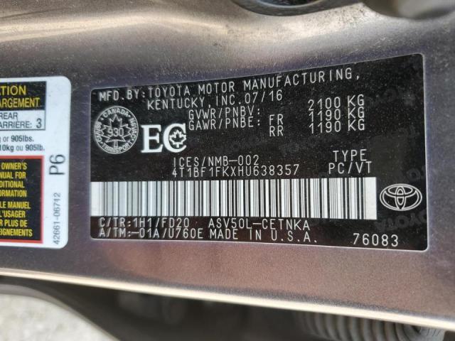2017 TOYOTA CAMRY LE  