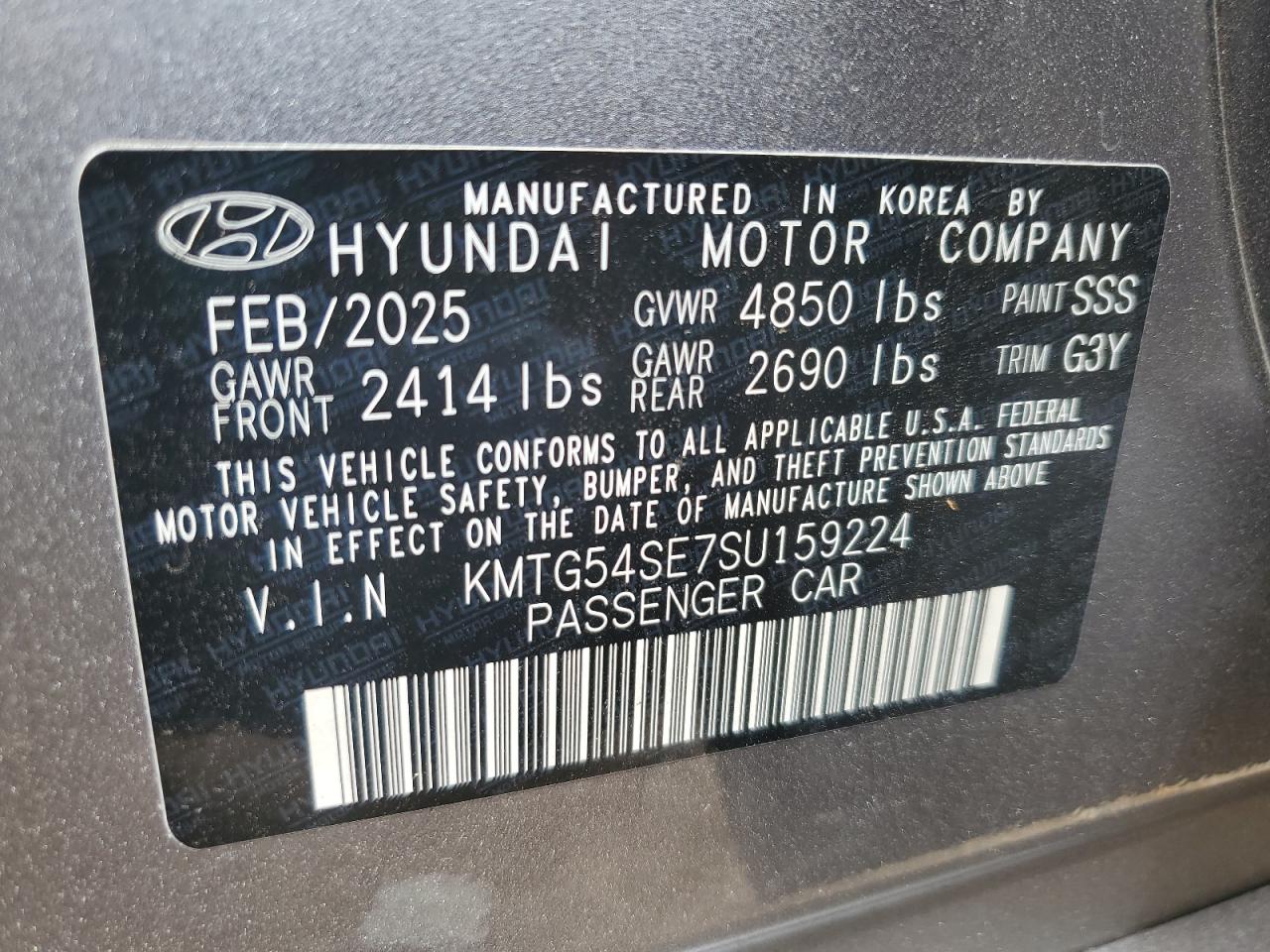 2025 Genesis G70 Sport Advanced VIN: KMTG54SE7SU159224 Lot: 70479815