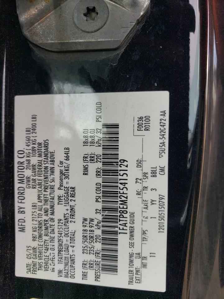 2015 Ford Mustang VIN: 1FATP8EM2F5415129 Lot: 70402905