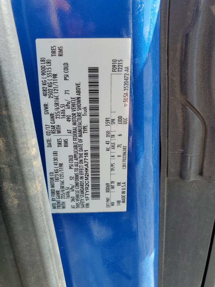 2017 Ford Transit T-250 VIN: 1FTYR2CM2HKA77181 Lot: 69174445