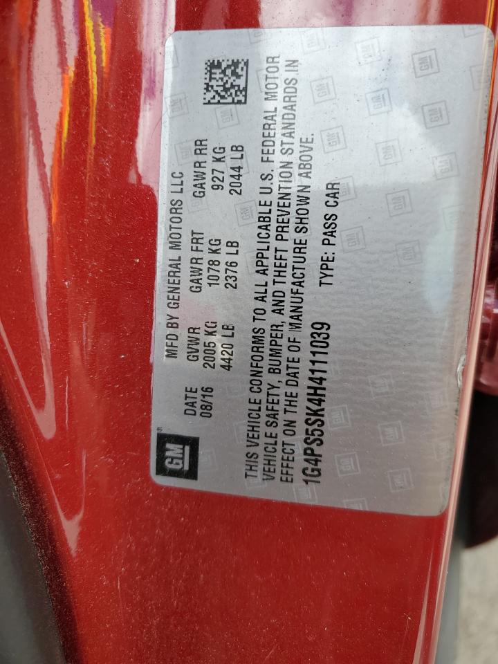 2017 Buick Verano VIN: 1G4PS5SK4H4111039 Lot: 70158375