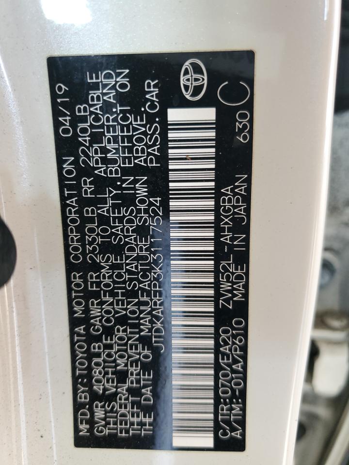 2019 Toyota Prius Prime VIN: JTDKARFP3K3117524 Lot: 68891785