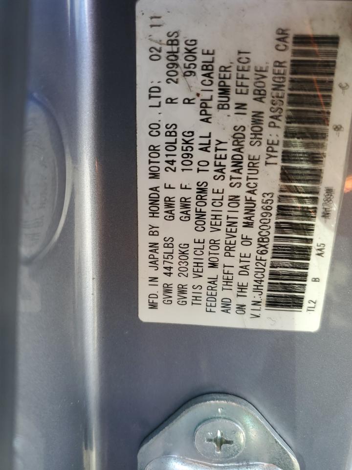 2011 Acura Tsx VIN: JH4CU2F6XBC009653 Lot: 80478045