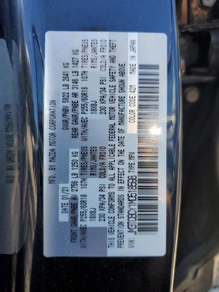 2021 Mazda Cx-9 Touring VIN: JM3TCBCY1M0518598 Lot: 70229845