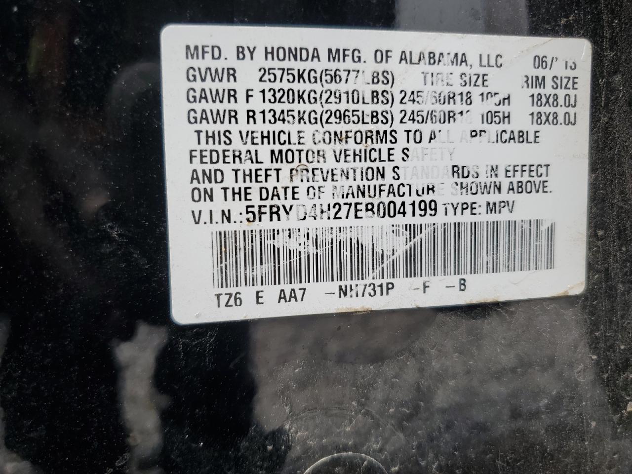 2014 Acura Mdx VIN: 5FRYD4H27EB004199 Lot: 71028365