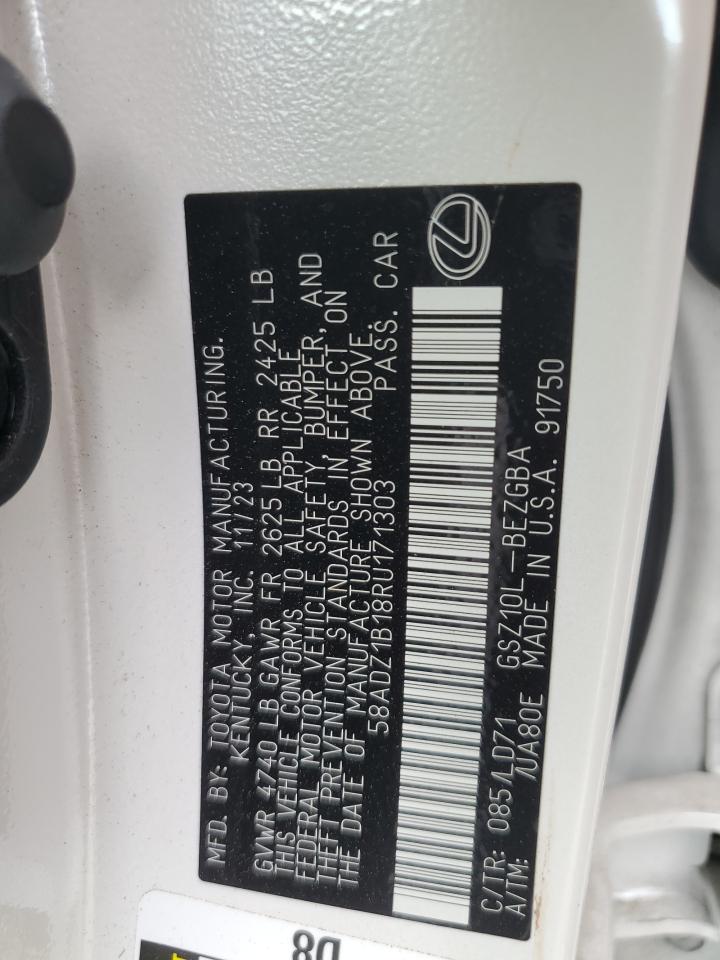 2024 Lexus Es 350 Base VIN: 58ADZ1B18RU171303 Lot: 70805195