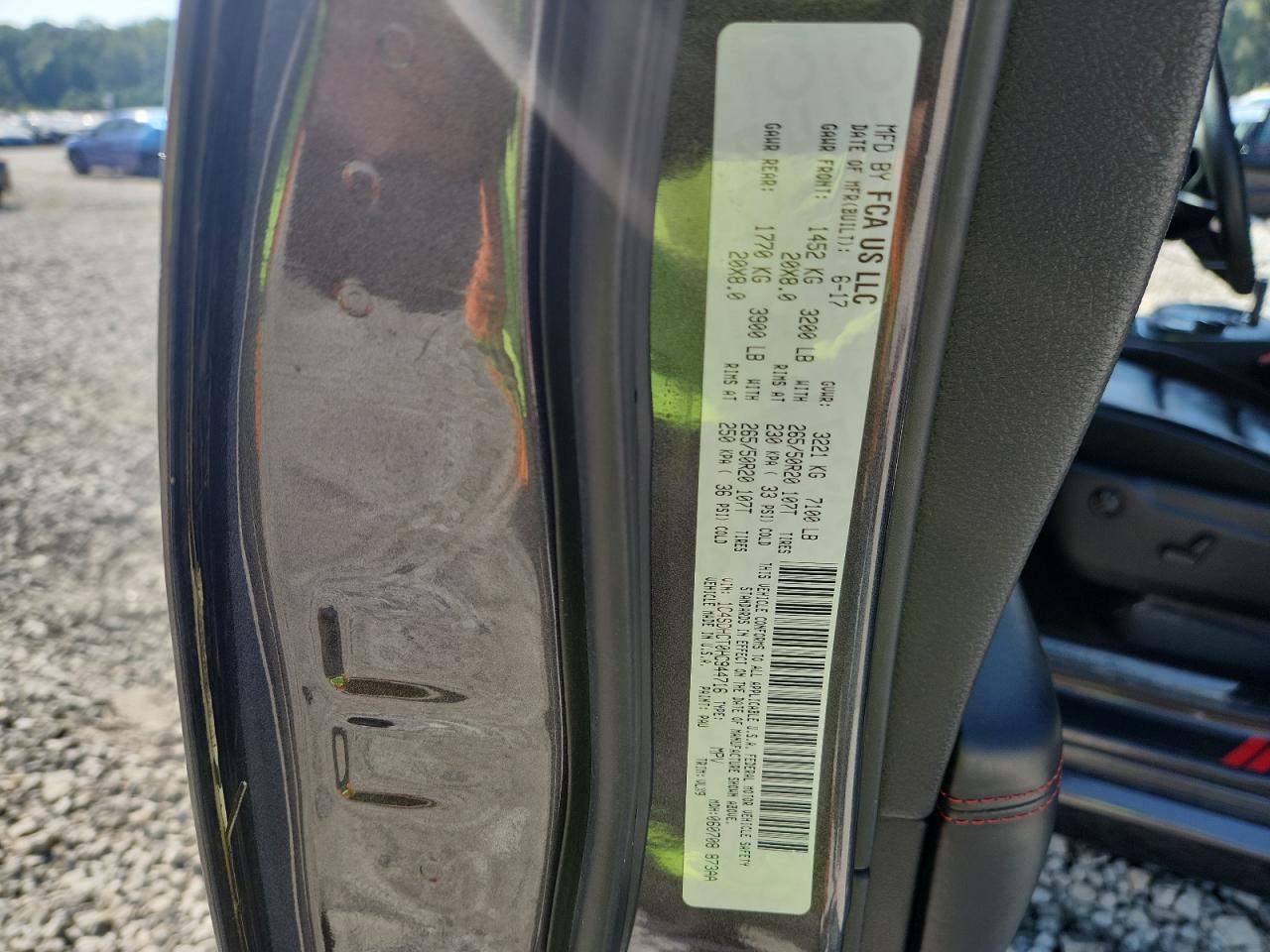 2017 Dodge Durango R/T VIN: 1C4SDHCT0HC944716 Lot: 70276325