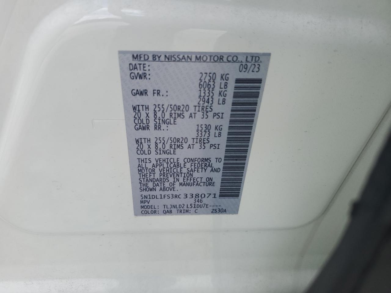 2024 Infiniti Qx60 Luxe VIN: 5N1DL1FS3RC338071 Lot: 68496445