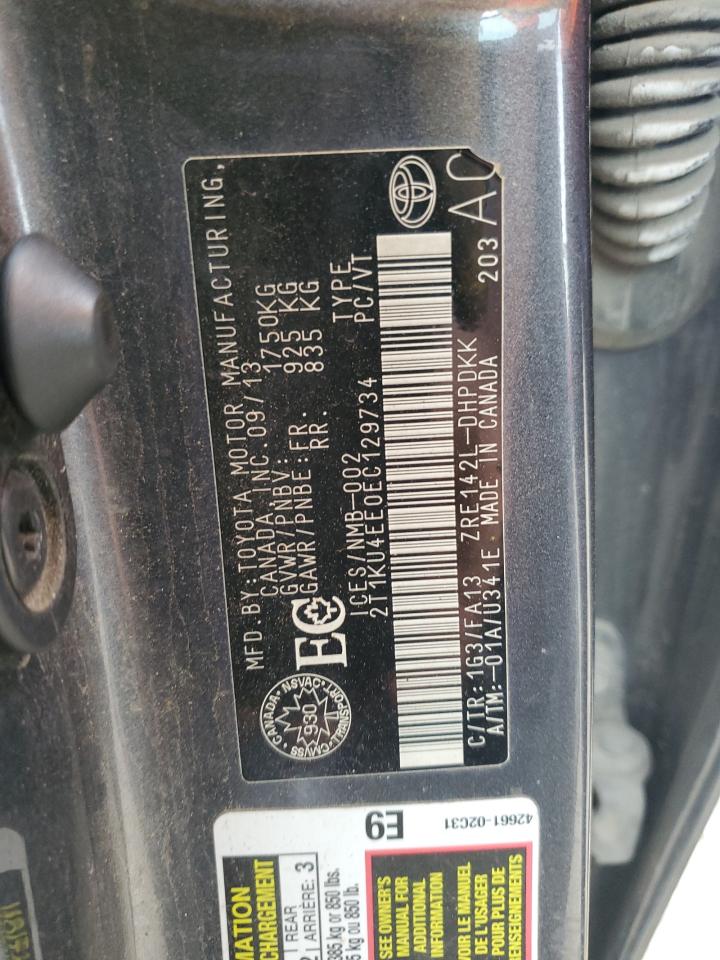 2014 Toyota Matrix Base VIN: 2T1KU4EE0EC129734 Lot: 68455235