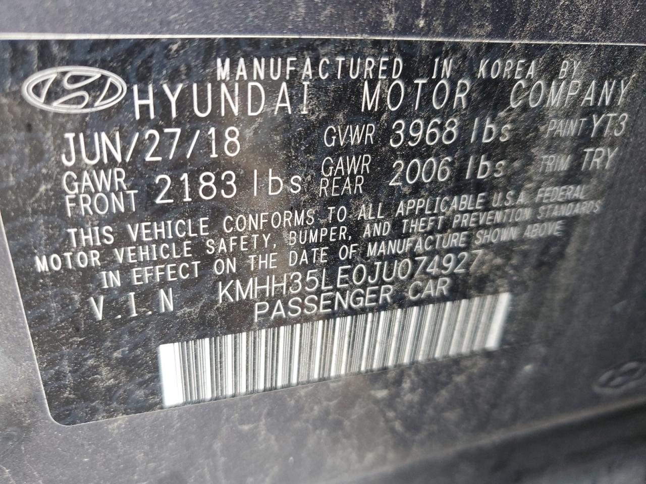 2018 Hyundai Elantra Gt VIN: KMHH35LE0JU074927 Lot: 69394435