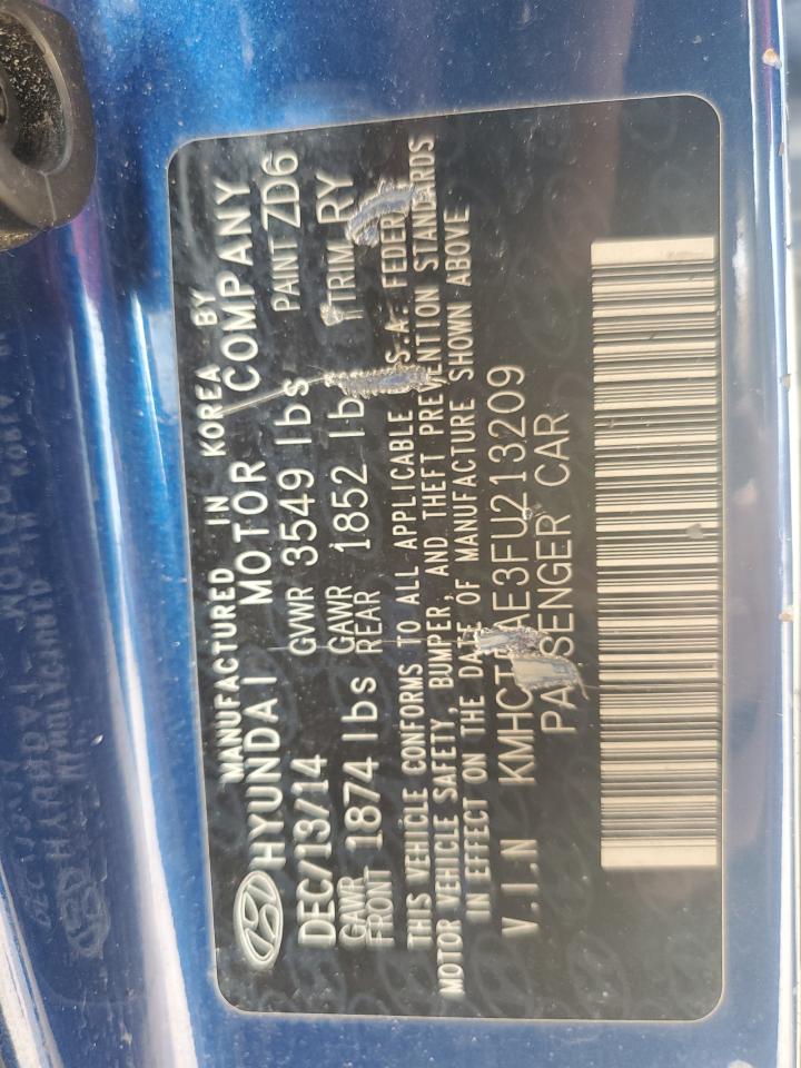 2015 Hyundai Accent Gs VIN: KMHCT5AE3FU213209 Lot: 70844495