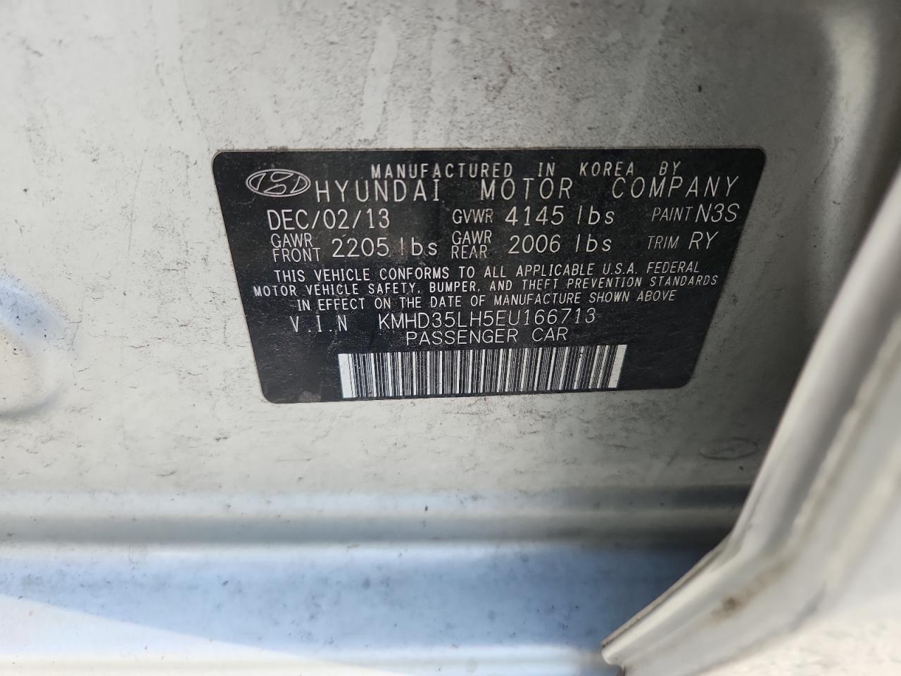 2014 Hyundai Elantra Gt VIN: KMHD35LH5EU166713 Lot: 70355615