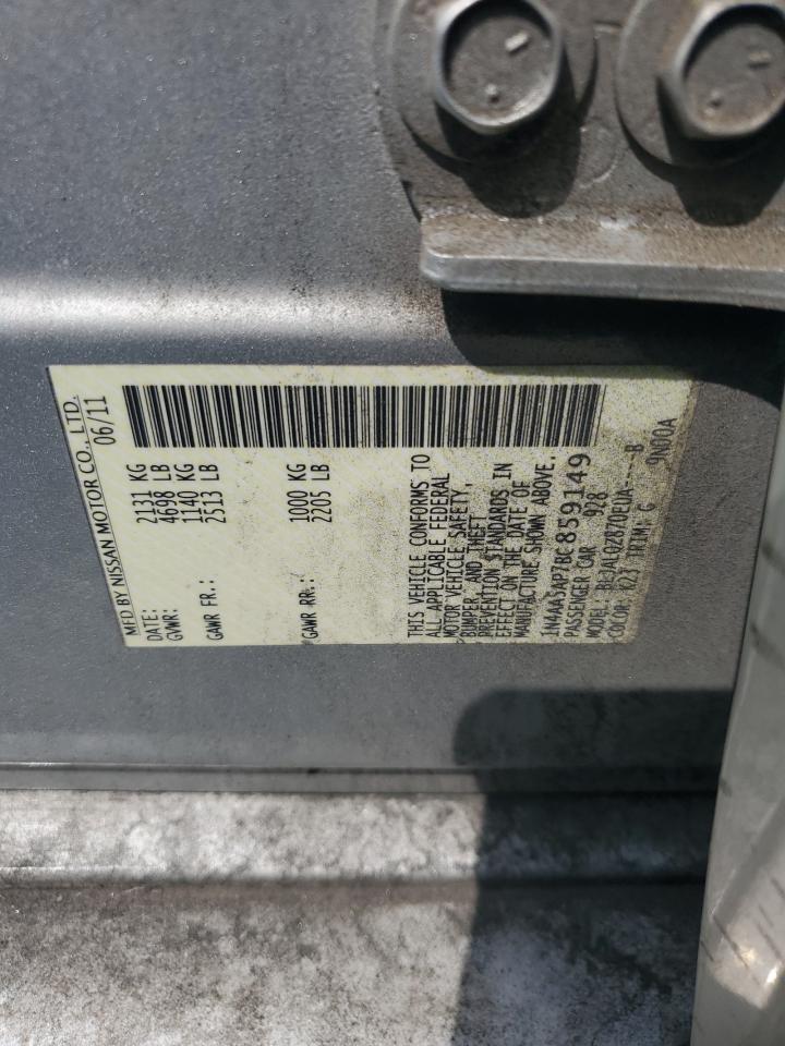 2011 Nissan Maxima S VIN: 1N4AA5AP7BC859149 Lot: 70821145