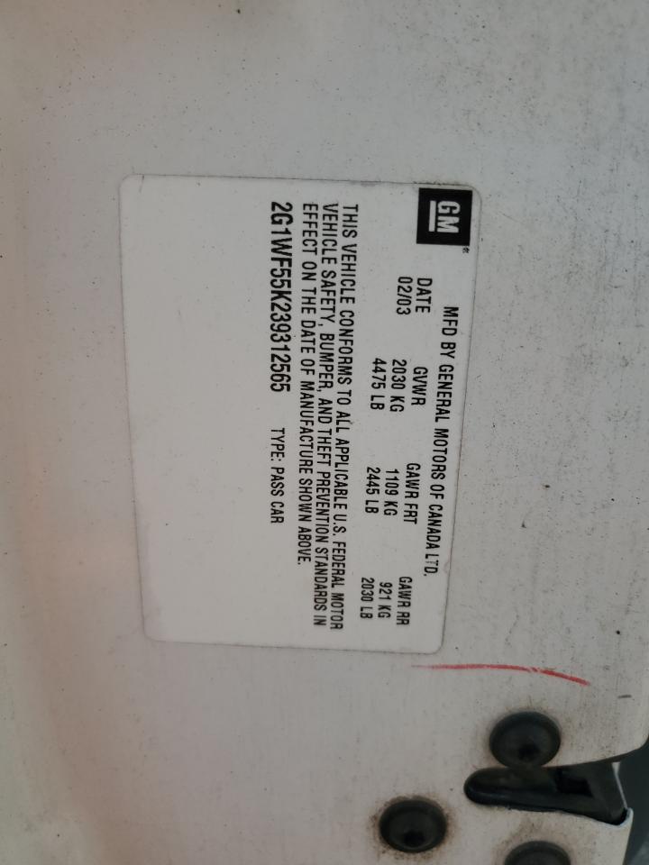 2003 Chevrolet Impala VIN: 2G1WF55K239312565 Lot: 67960455