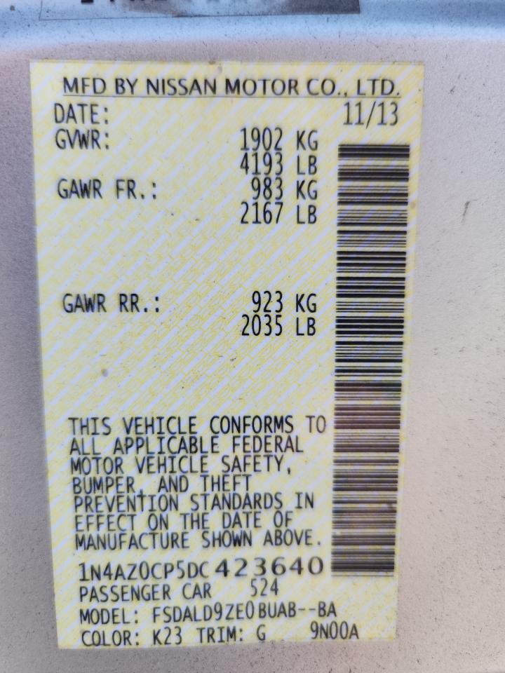 2013 Nissan Leaf S VIN: 1N4AZ0CP5DC423640 Lot: 69868445