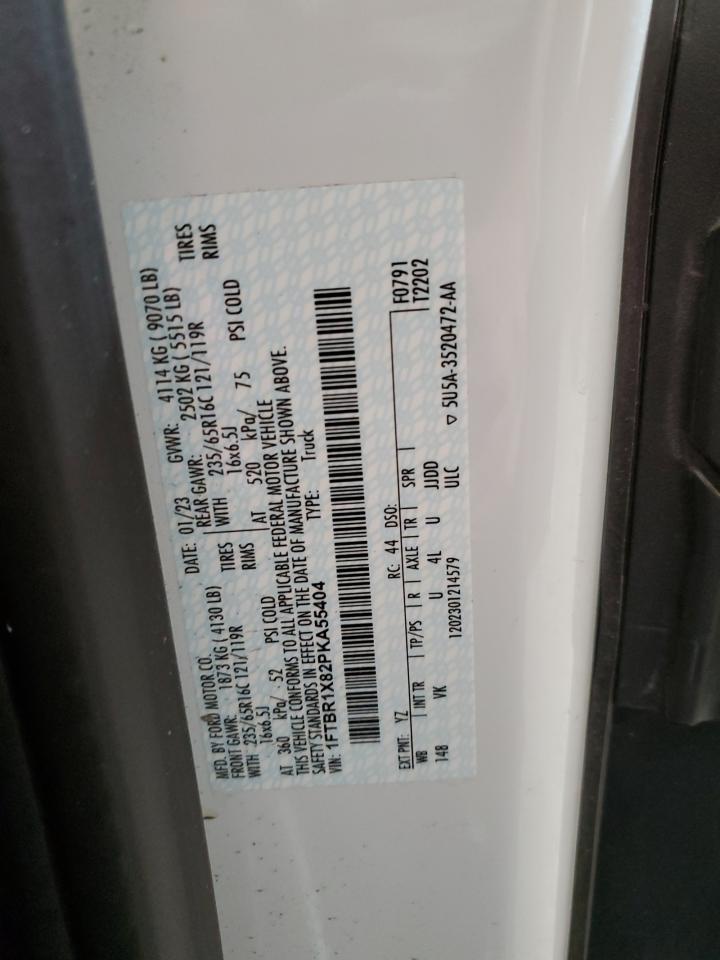 2023 Ford Transit T-250 VIN: 1FTBR1X82PKA55404 Lot: 70319305