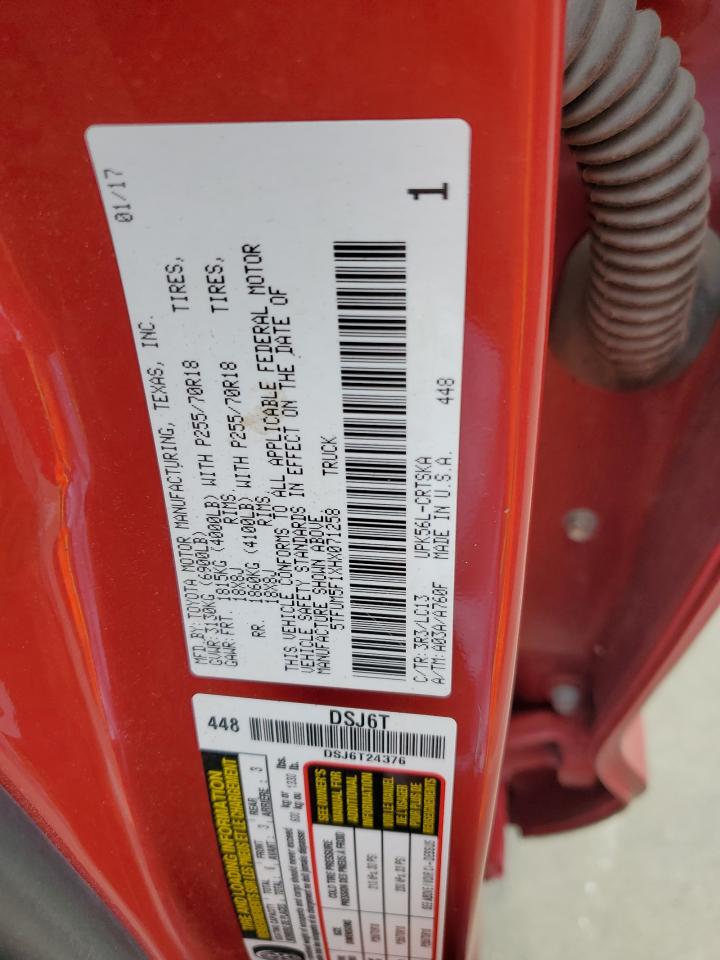 2017 Toyota Tundra Double Cab Sr VIN: 5TFUM5F1XHX071258 Lot: 67557475