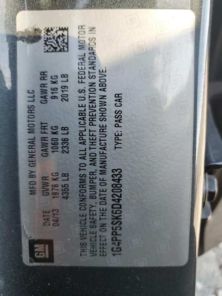 2013 Buick Verano VIN: 1G4PP5SK6D4208433 Lot: 69189005
