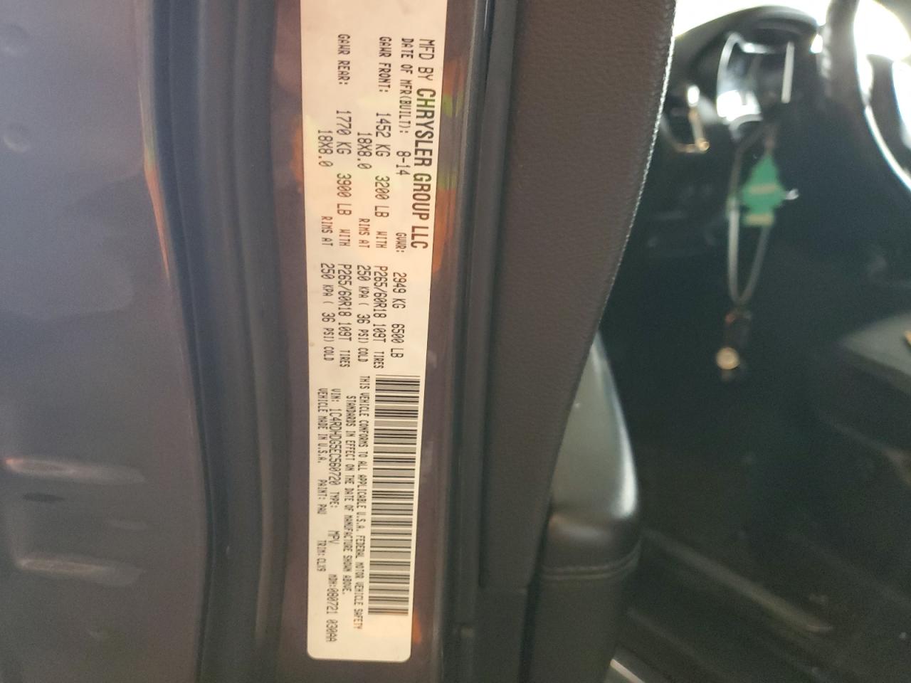 2014 Dodge Durango Limited VIN: 1C4RDHDG5EC560720 Lot: 67401555