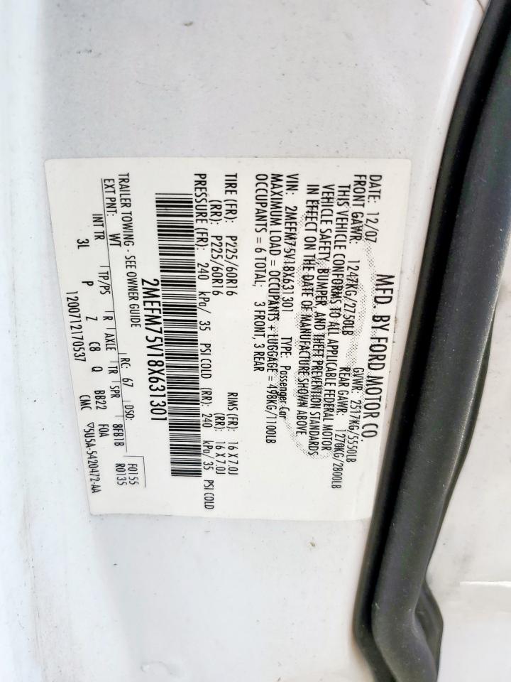 2008 Mercury Grand Marquis Ls VIN: 2MEFM75V18X631301 Lot: 68014725