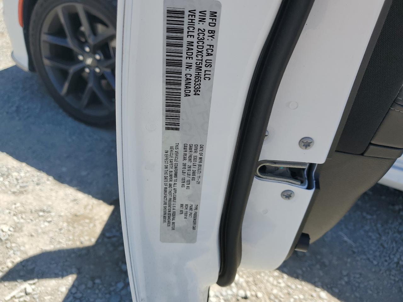 2021 Dodge Charger R/T VIN: 2C3CDXCT5MH653364 Lot: 69657965