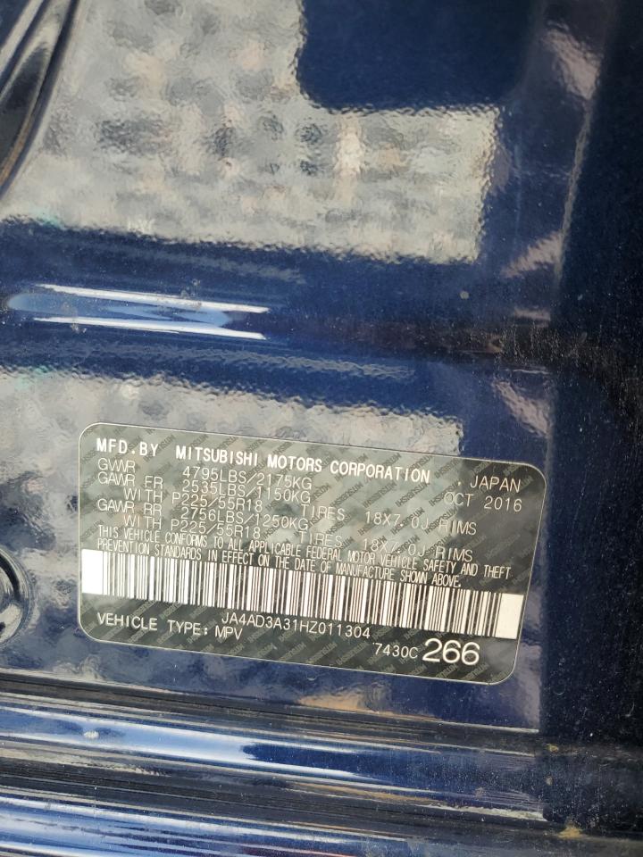 2017 Mitsubishi Outlander Se VIN: JA4AD3A31HZ011304 Lot: 68630335