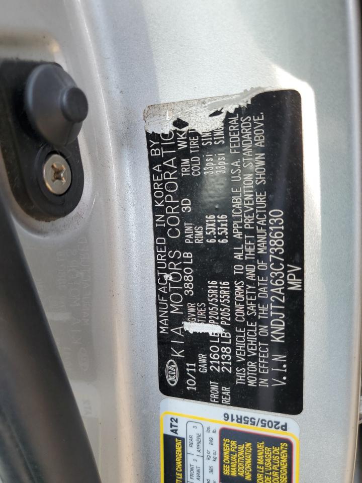 2012 Kia Soul + VIN: KNDJT2A63C7386130 Lot: 67460985