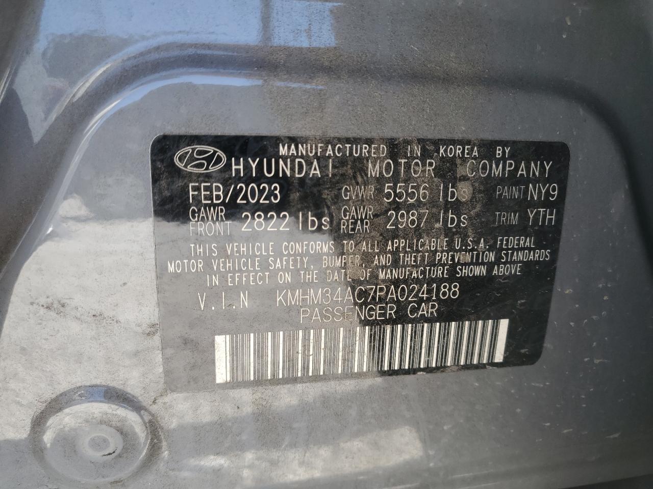 2023 Hyundai Ioniq 6 Sel VIN: KMHM34AC7PA024188 Lot: 68979925