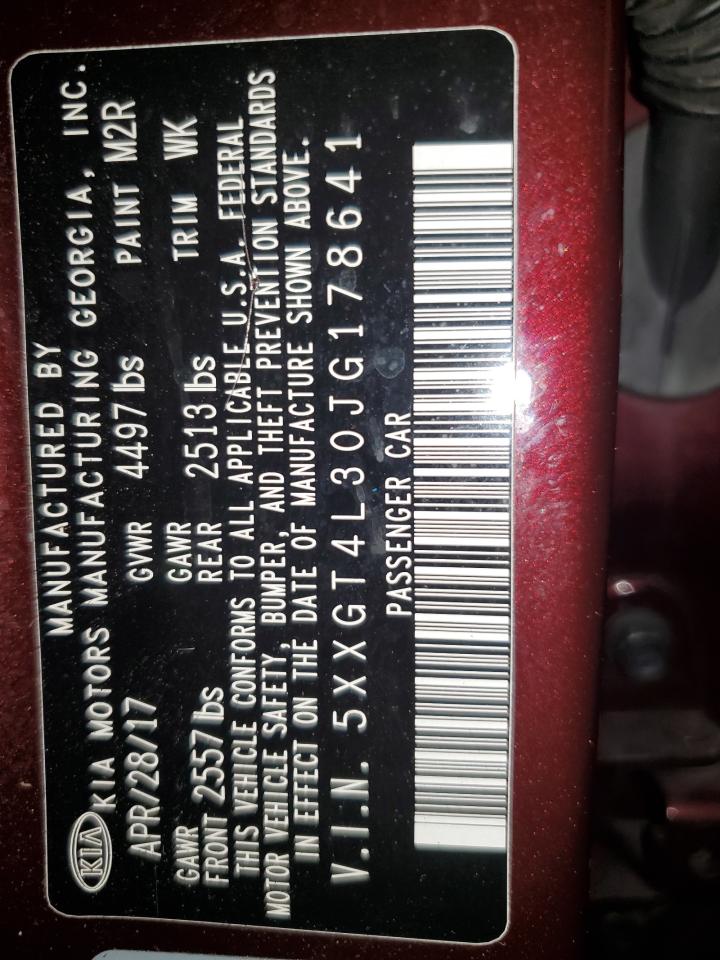 2018 Kia Optima Lx VIN: 5XXGT4L30JG178641 Lot: 70602885